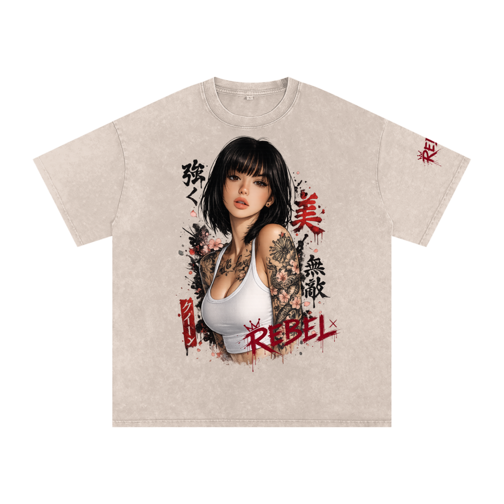 Snow Washed Oversized Cotton T-Shirt