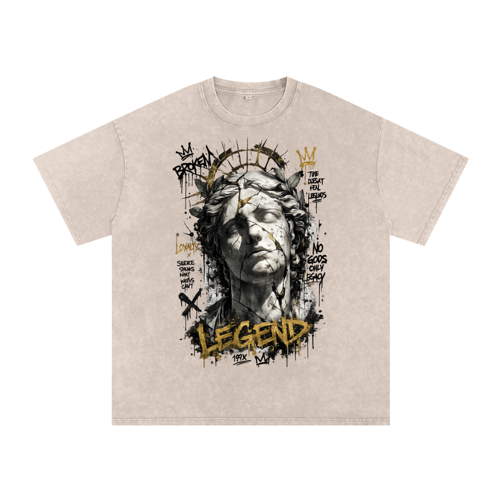 Snow Washed Oversized Cotton T-Shirt