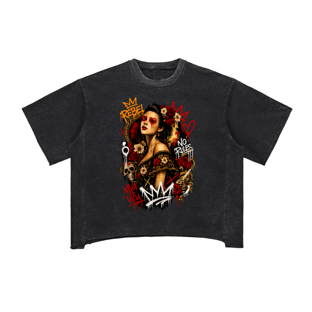Raw Edge Snow Washed Boxy T-Shirt