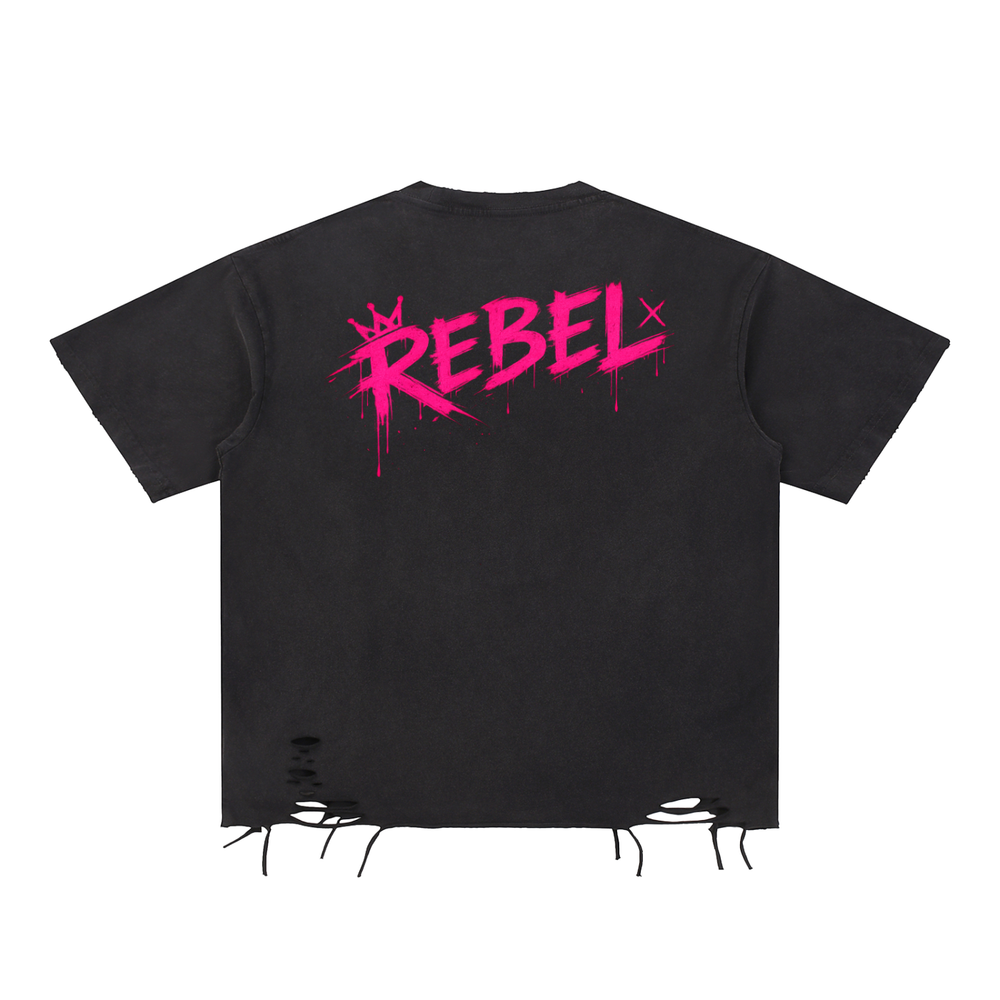 Snow Washed Raw-Hem T-Shirt