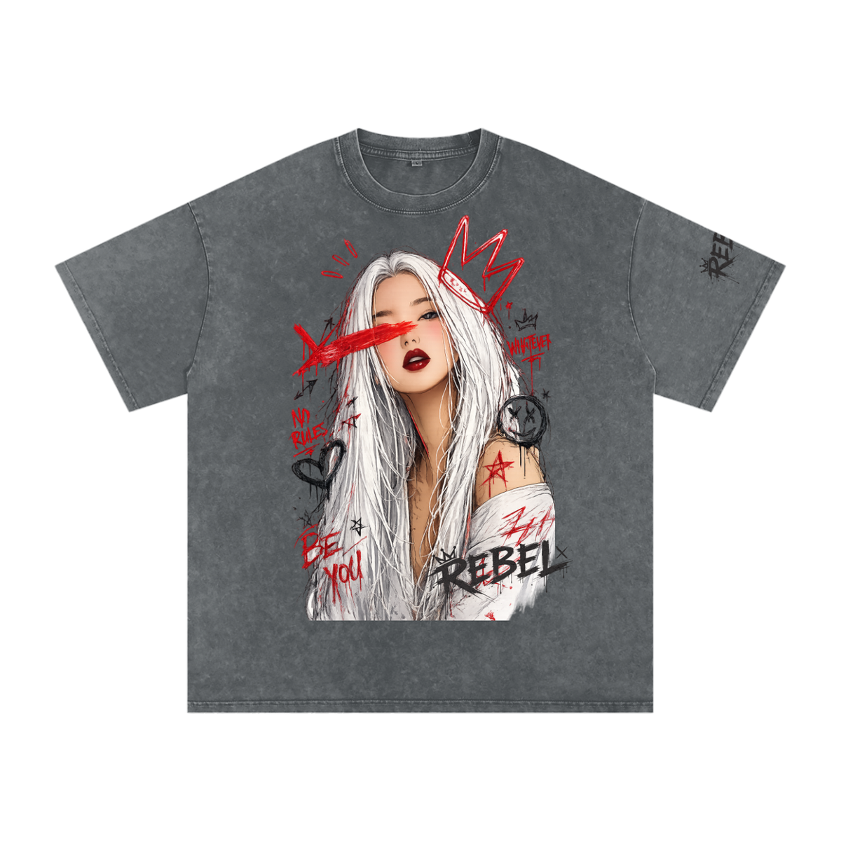 Snow Washed Oversized Cotton T-Shirt