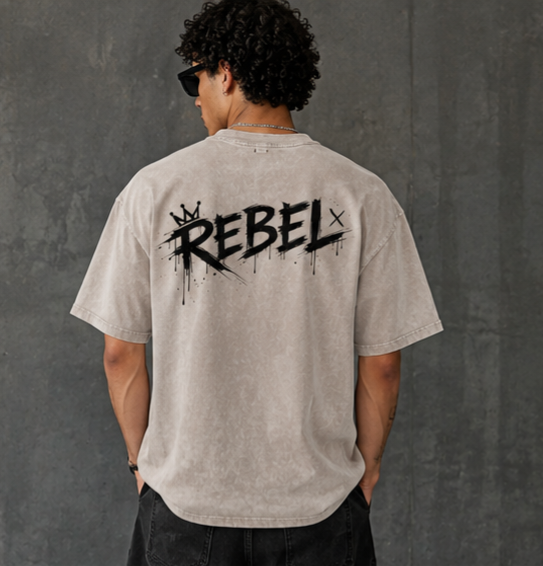 Snow Washed Oversized Cotton T-Shirt