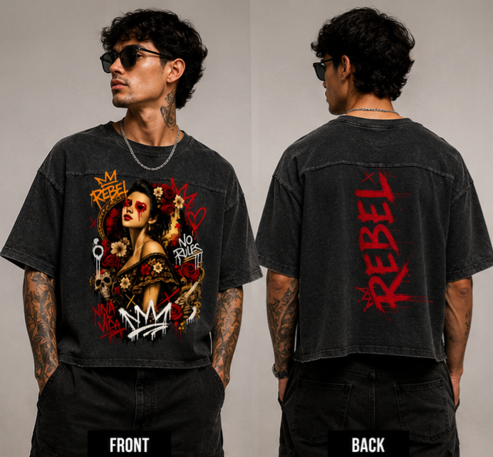 Raw Edge Snow Washed Boxy T-Shirt