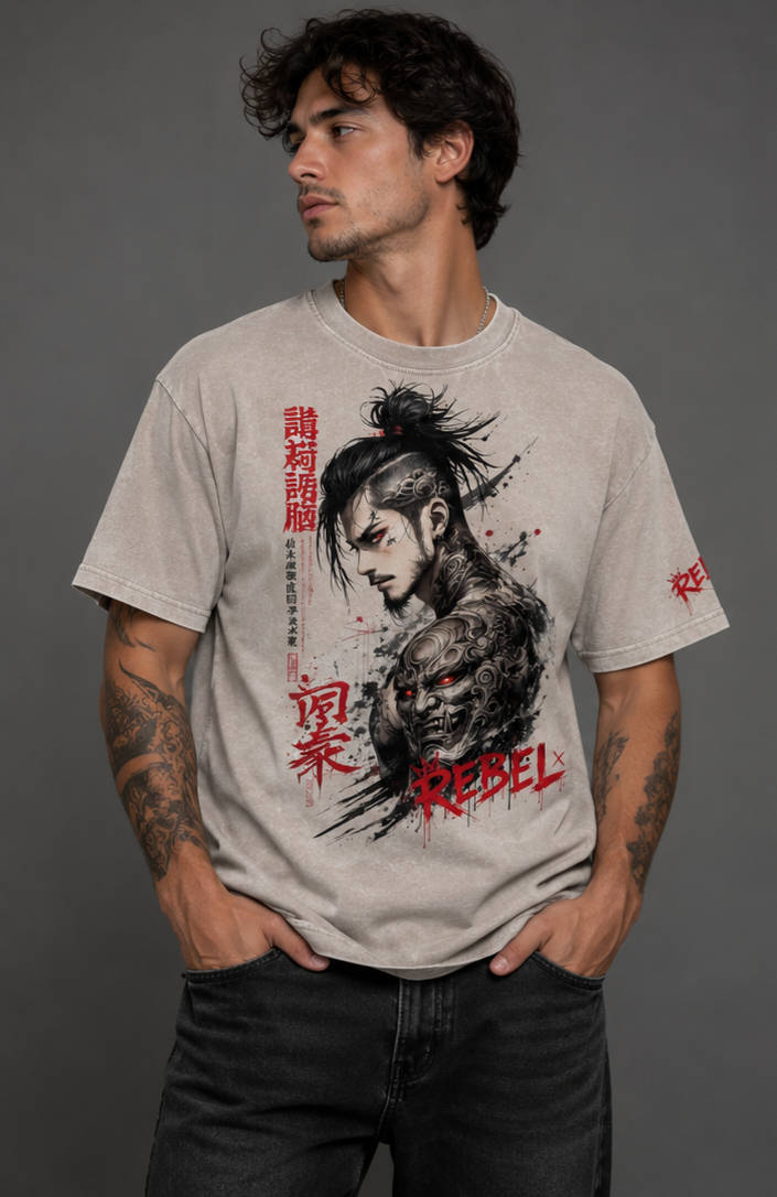 Snow Washed Oversized Cotton T-Shirt