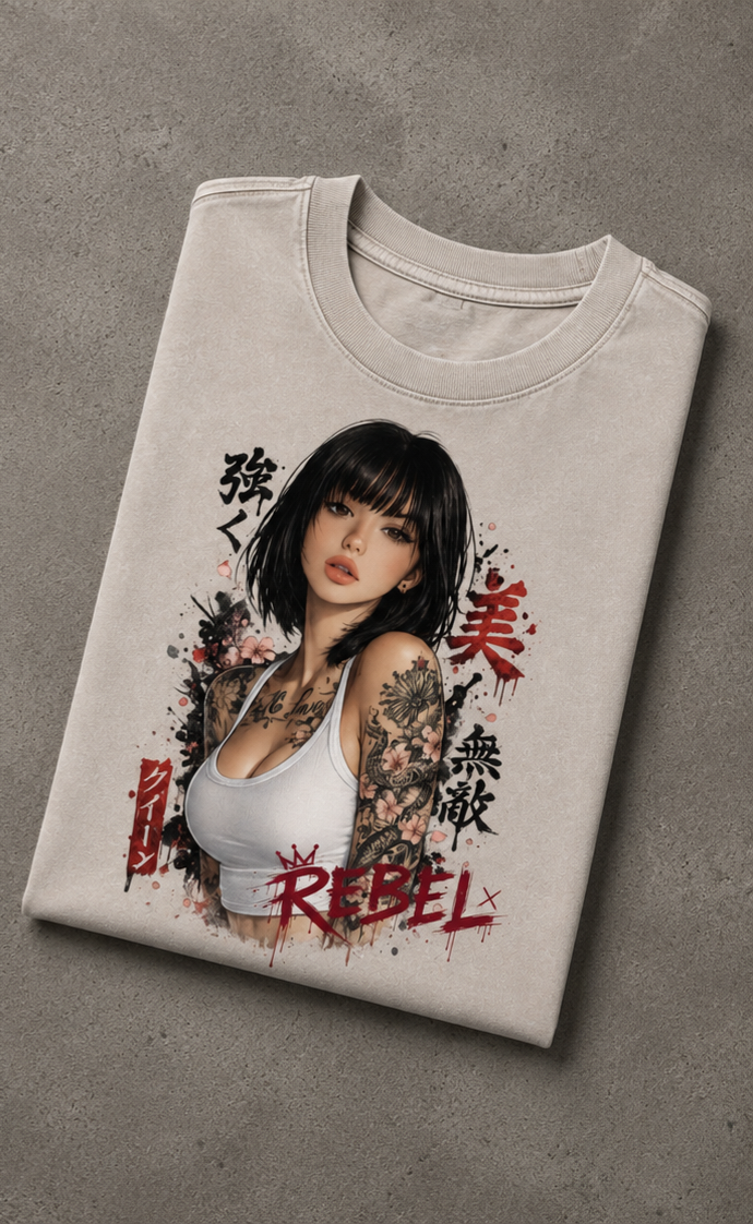 Snow Washed Oversized Cotton T-Shirt